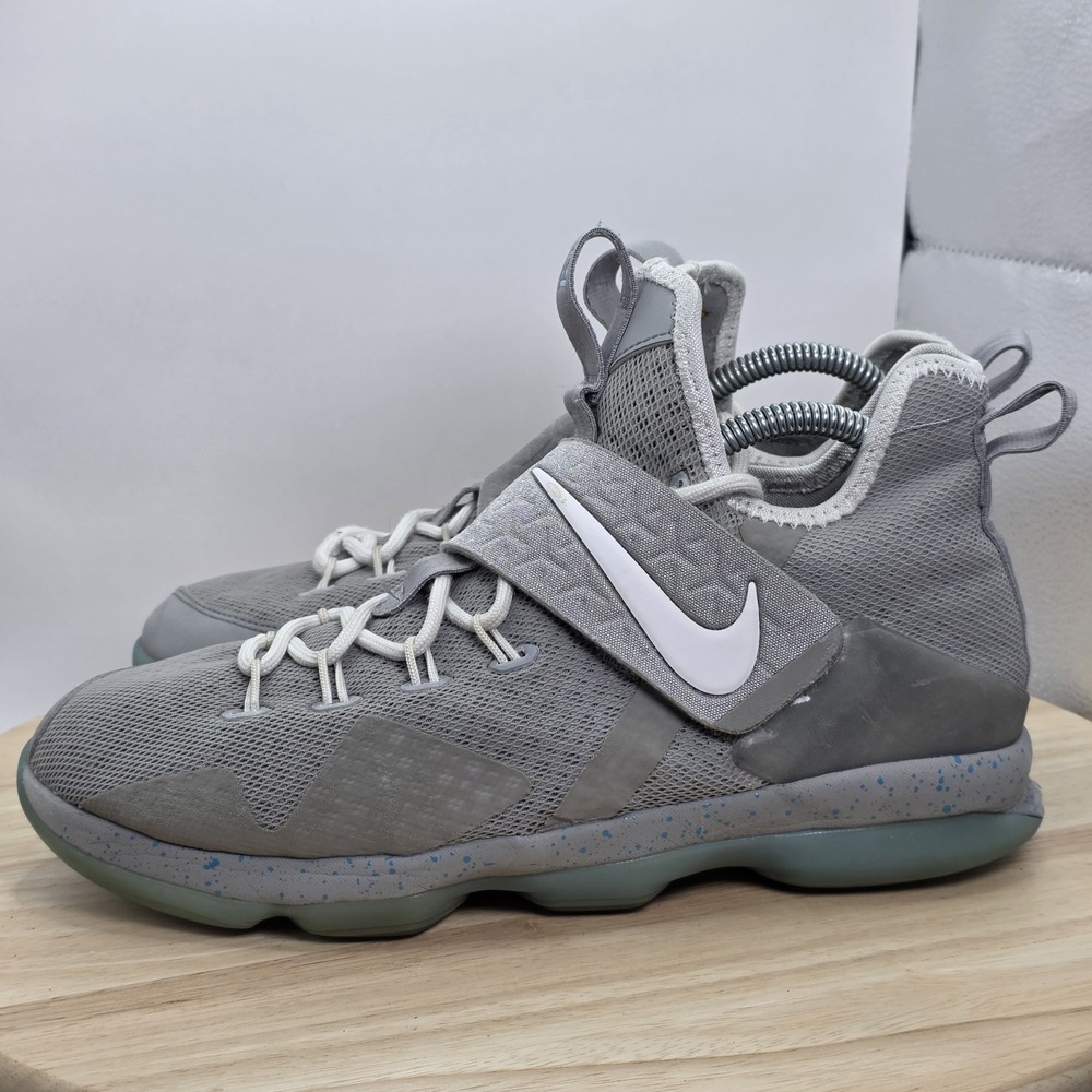 Youth Size 6.5Y - Nike Lebron 14 XIV Mag Marty McFly Shoes Gray 859468-005